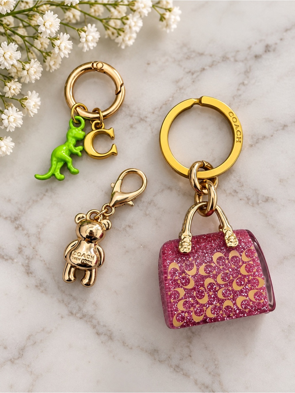 Lot of Authentic Repurposed Coach Charms Keychains